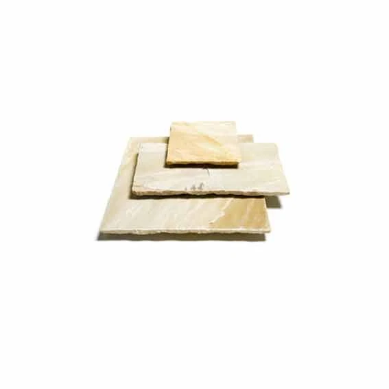 Pavestone Classic Sandstone Mixed Size Pack 22mm Slab Paving Pack Of 64 - Golden Fossil - Image 2