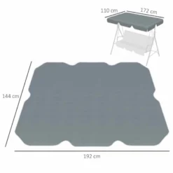 Outsunny Anti-UV Canopy Replacement - Dark Grey - 84A-287V00CG