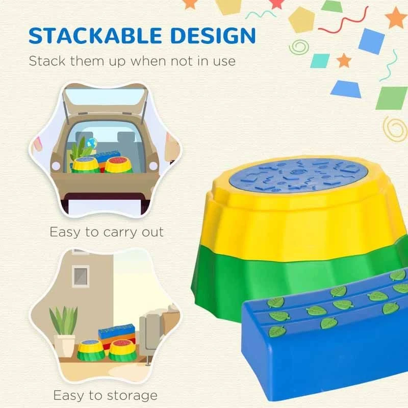 Outsunny 8 Piece Kids Balance Beam & Balance Bridge - 347-003V00MX - Image 3