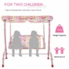 Outsunny 2-Seater Kids Canopy Garden Swing Chair - Pink - 312-026PK