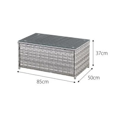 Oseasons® Acorn Rattan 6 Seater Corner Sofa Set - Dove Grey With Off-White Cushions - 106426 - Image 4