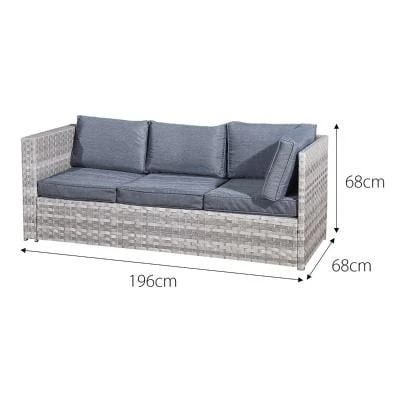 Oseasons® Acorn Rattan 5 Seater Corner Sofa Set - Dove Grey - 106427 - Image 2