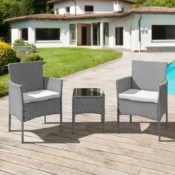 Oseasons® Antigua Rattan 2 Seat Tea For Two Set - Grey - 106463