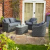 Rowlinson Bunbury 4 Piece Rattan Sofa Set - Grey Weave - BUNGWSET