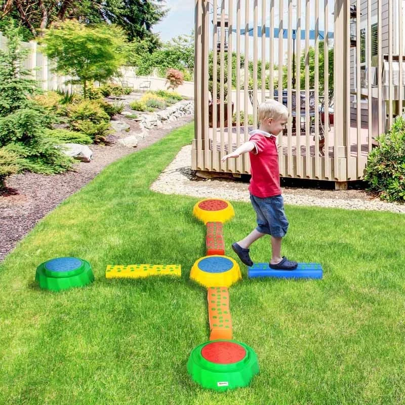 Outsunny 8 Piece Kids Balance Beam & Balance Bridge - 347-003V00MX - Image 4