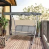 Outsunny 3 Seater Porch Swing Chair With Canopy - Grey - 84A-053CG