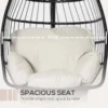 Outsunny Rattan Hanging Egg Chair With Cushion - Black - 84A-205V70