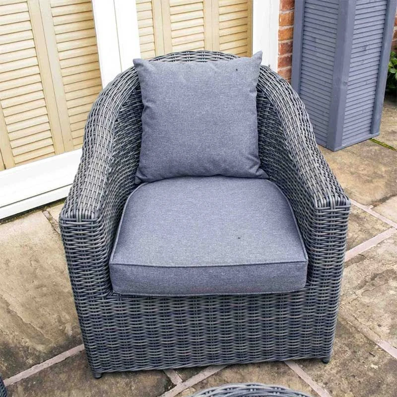Rowlinson Bunbury 4 Piece Rattan Sofa Set - Grey Weave - BUNGWSET - Image 5