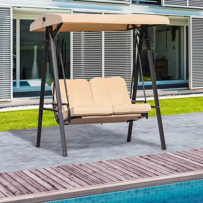 Outsunny 2 Seater Garden Outdoor Swing Chair - Beige - 01-0891