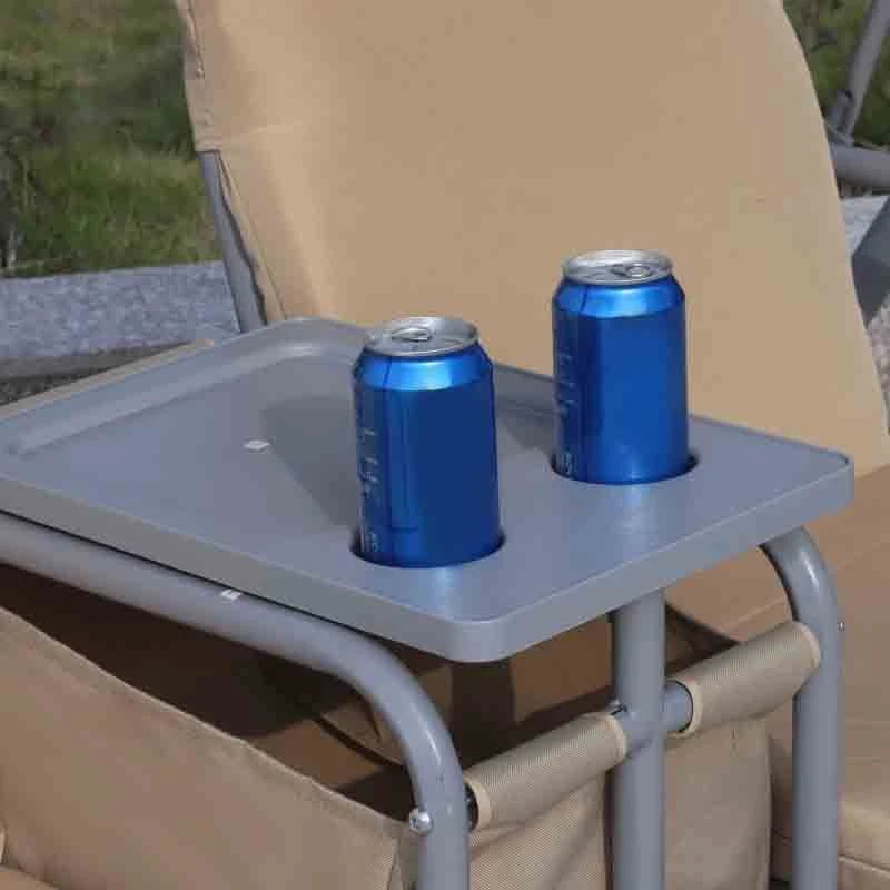 Outsunny 2 Seater Garden Swing Chair With Tray - Beige - 84A-057 - Image 3