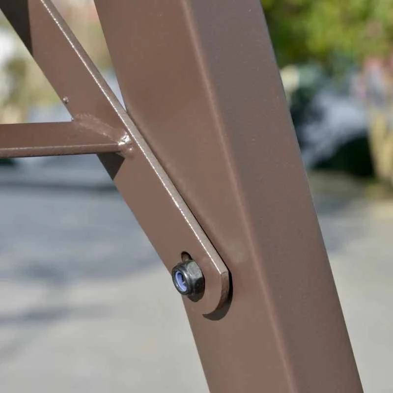 Outsunny 2 Seater Garden Swing Chair With Canopy - Brown - 84A-251BN - Image 3