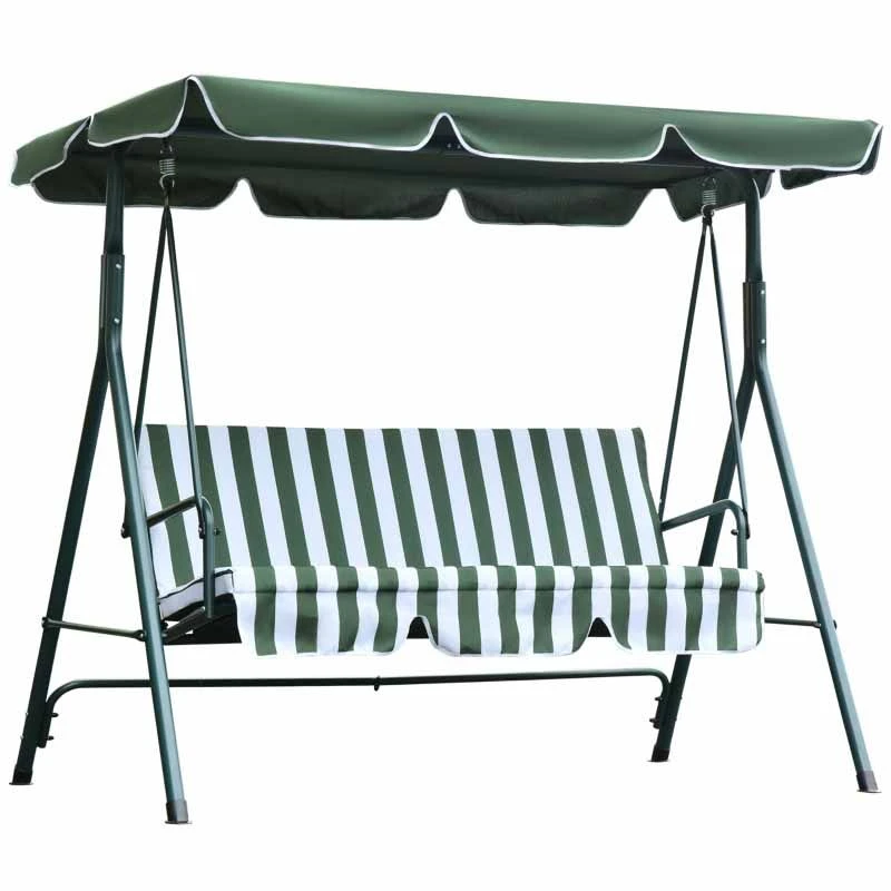 Outsunny 3-Seater Garden Swing Chair - Green - 84A-054V01