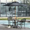 Outsunny 2.5m Wood Parasol - Black - 84D-056BK