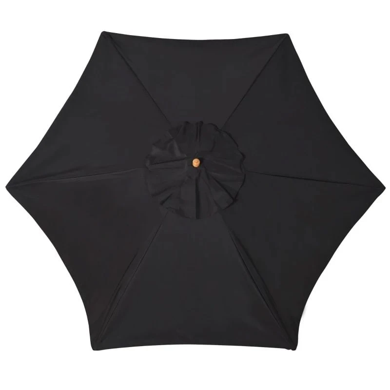 Outsunny 2.5m Wood Parasol - Black - 84D-056BK - Image 5