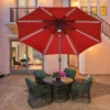 Outsunny 2.7m Parasol With LED Solar Light - Red - 84D-105WR