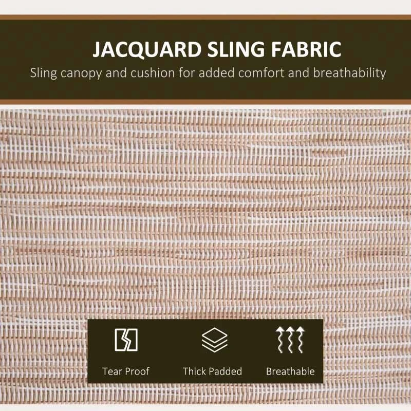 Outsunny 3-Seater Garden Swing Chair With Cushions - Beige - 84A-140V70BG - Image 2