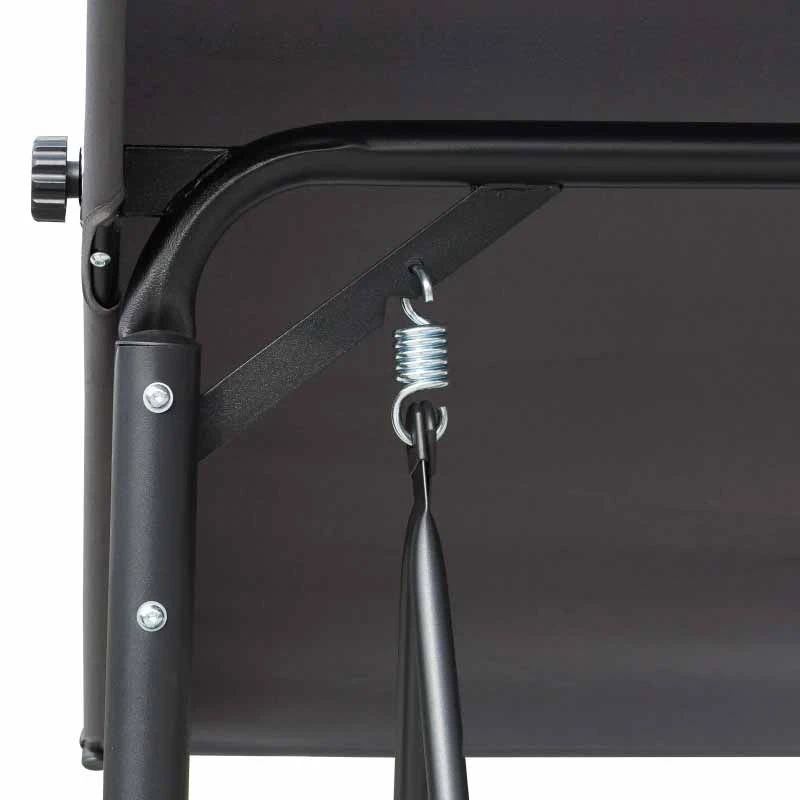 Outsunny 3 Person Porch Swing Chair With High Back - Charcoal Grey - 84A-110CG - Image 4