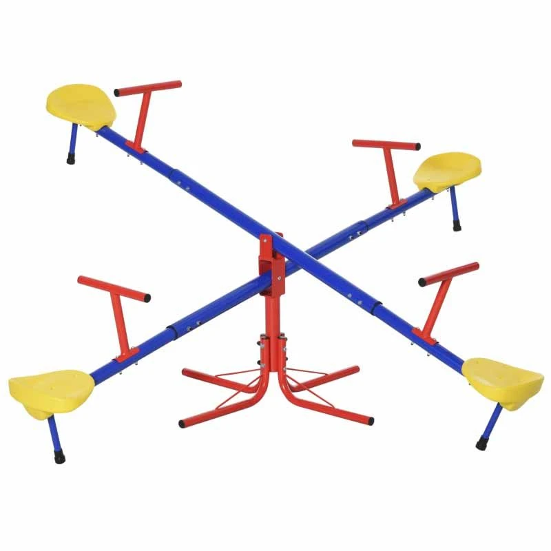 Outsunny 4-Seater Kids Metal Seesaw - 344-024 - Image 3