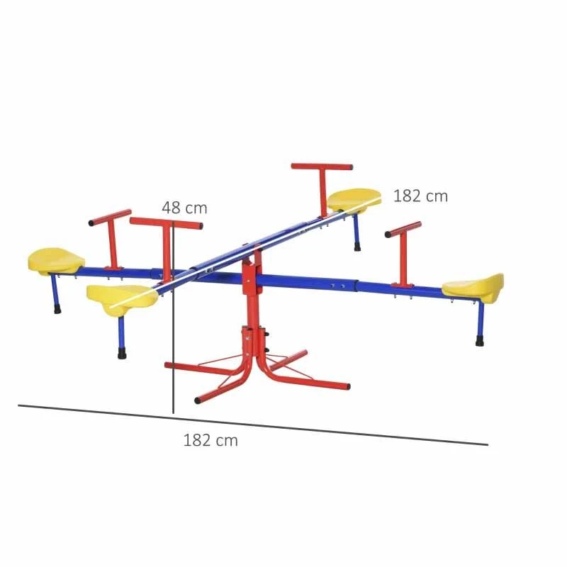 Outsunny 4-Seater Kids Metal Seesaw - 344-024 - Image 4