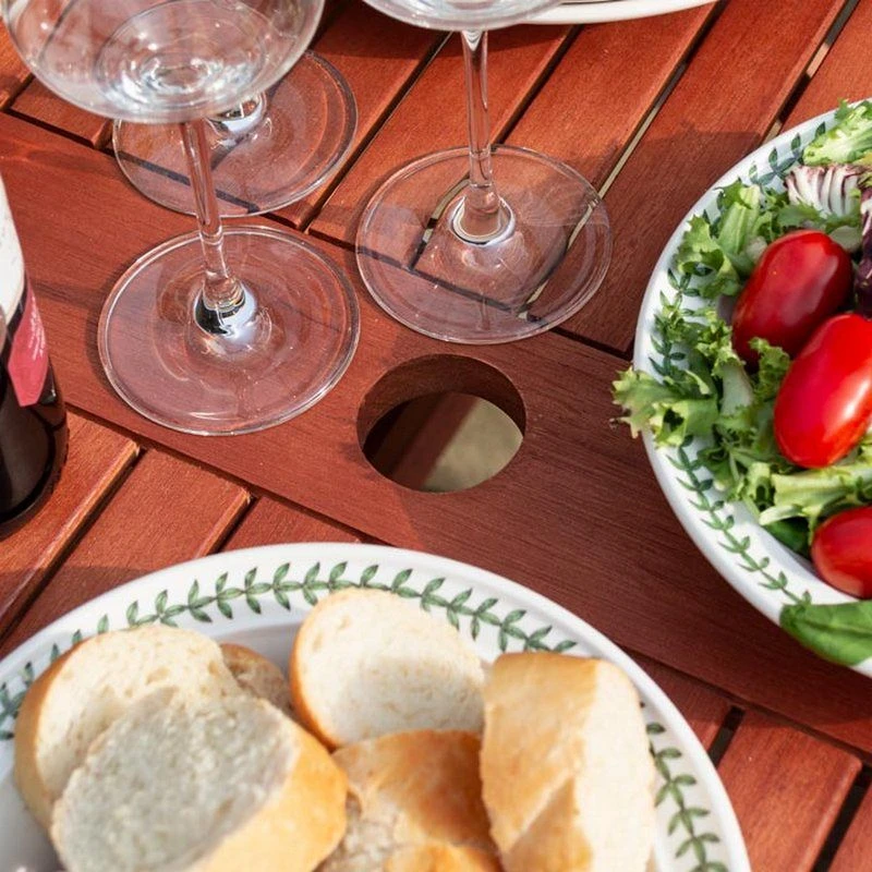 Rowlinson Plumley 9 Piece Dining Set With Green Cushions + Green Parasol & 15kg Base - BPGRNP27GN - Image 3