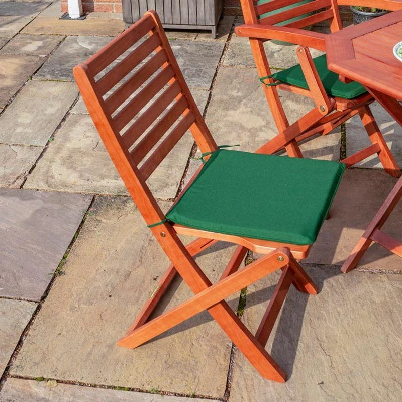 Rowlinson Plumley 9 Piece Dining Set With Green Cushions + Green Parasol & 15kg Base - BPGRNP27GN - Image 6