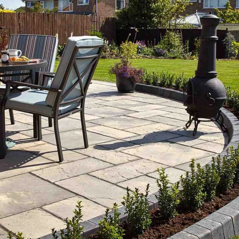 Brett Bronte Garden Paving Rectangular Flag B 600x600x32mm Pack Of 32 - Weathered Buff - BR0032WB - Image 4