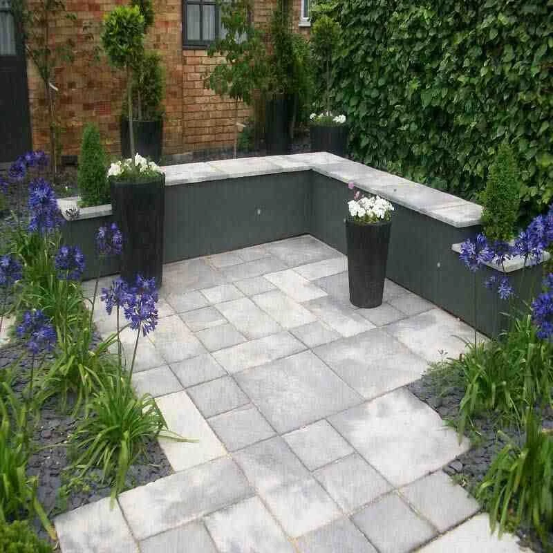 Brett Bronte Garden Paving Rectangular Flag E 450x450x32mm Pack Of 64 - Weathered Stone - BR0332WS - Image 2