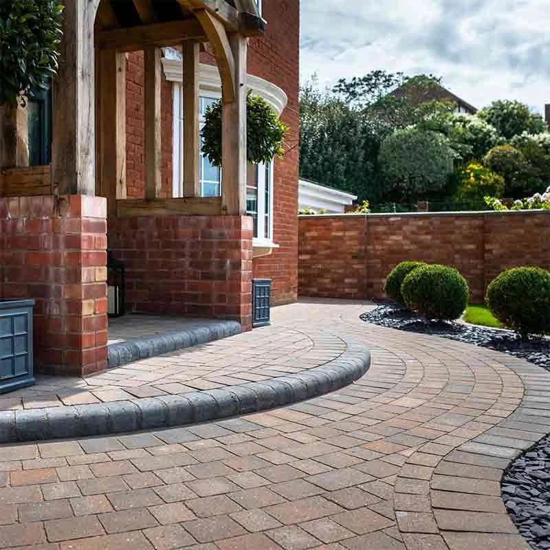 Brett Alpha Antique Block Paving Rectangular 60mm Medium Brick Pack Of 528 - Burnt Oak - NLAM60BO