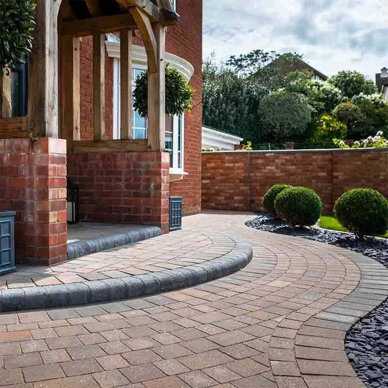 Brett Alpha Antique Block Paving Rectangular 60mm Small Brick Pack Of 702 - Burnt Oak - NLAS60BO