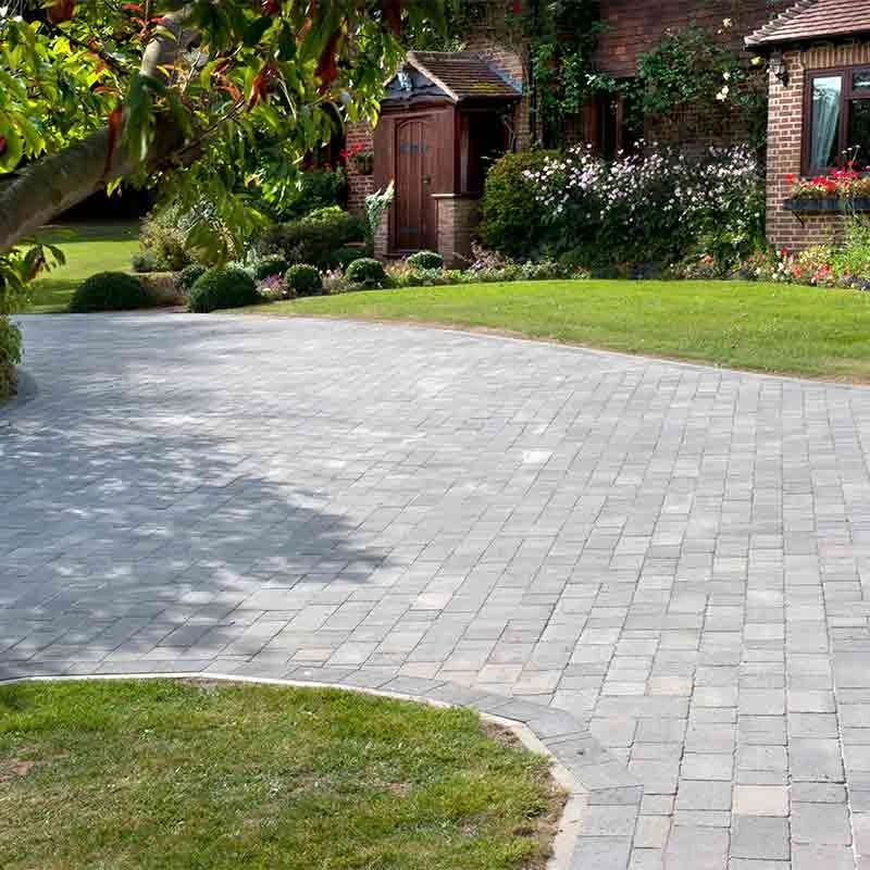 Brett Alpha TRIO Block Paving 50mm Mixed Size Packs Brick Pack Of 492 - Silver Haze - NLATV50SH