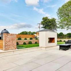 Brett Eden Limestone Porcelain Paving Square 20mm Flags Pack Of 45 - Cream - EDLIS20CR