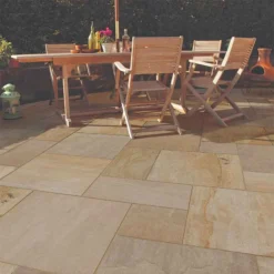 Brett Eden Sandstone Porcelain Paving Patio Pack Mixed Size Packs Pack Of 72 - Autumn Blend - EDSAP20AB