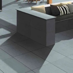 Brett Elegante Basalt Porcelain Paving Rectangular 20mm Flags Pack Of 50 - Dark Ash - EPBL20DA