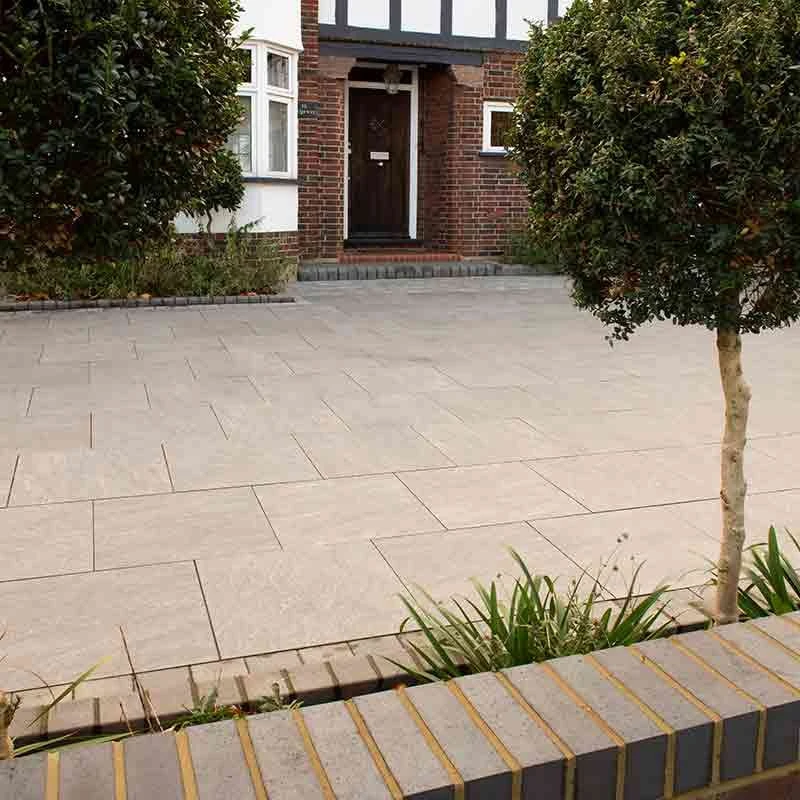 Brett Geoceramica® Fiordi Porcelain Paving Square 40mm Flags Pack Of 28 - Grigio - GCFB40GR