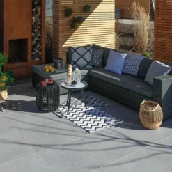 Brett Geoceramica® Impasto Porcelain Paving Square 40mm Flags Pack Of 28 - Grigio - GCIB40GR