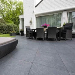 Brett Geoceramica® Impasto Porcelain Paving Square 40mm Flags Pack Of 28 - Noir - GCIB40NG