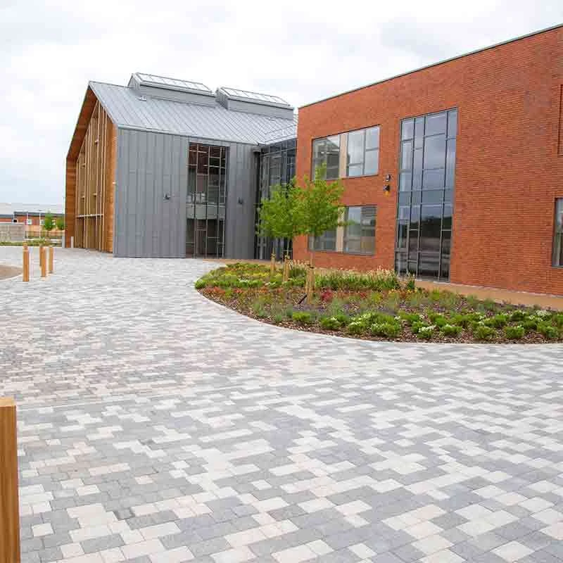 Brett Lugano Block Paving Rectangular 80mm Large Brick Pack Of 224 - Misty Grey - LUL80MG