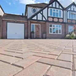 Brett Omega Block Paving Rectangular 50mm Brick Pack Of 488 - Burnt Oak - OM50BO