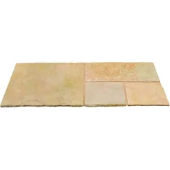 Brett Rippled Limestone Natural Stone Paving 600x600x22mm - 40 Per Pack - Honey - LMBHY