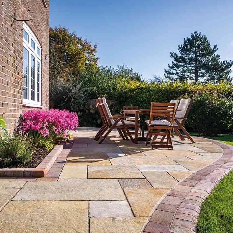 Brett Rippled Limestone Natural Stone Paving 900x600x22mm - 28 Per Pack - Honey - LMDHY