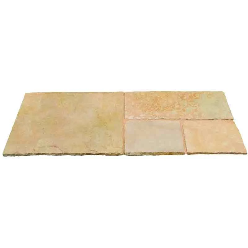 Brett Rippled Limestone Natural Stone Paving - 4 Size Patio Pack - Honey - LMLPHY - Image 2