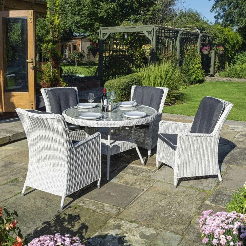 Rowlinson Prestbury 4 Piece Dining Set - Grey - PRESET4