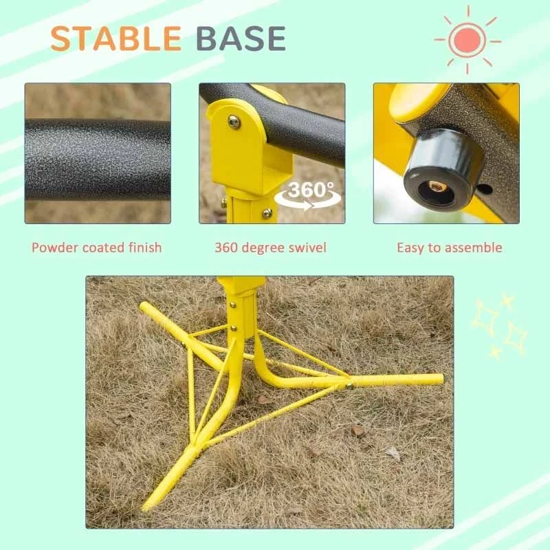 Outsunny 360° Rotating Seesaw For Kids - Yellow - 344-006YL - Image 4