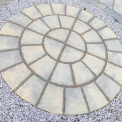 Brett Bronte Garden Paving Circle Corner Kit 1800mm Dia. Pack Of 12 - Weathered Stone - BRFCCPWS