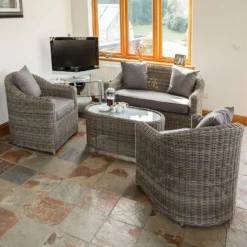 Rowlinson Bunbury 4 Piece Poly Rattan Sofa Set - BUNRSET