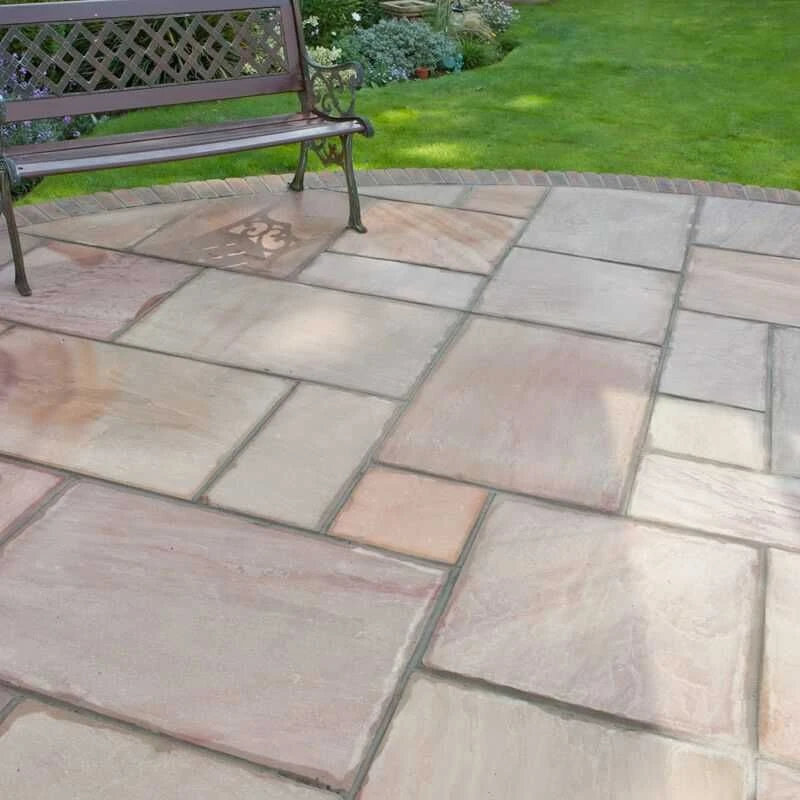 Brett Riven Sandstone Garden Natural Stone Rectangular 22mm Pack Of 28 - Sunrise - SSDSR - Image 2
