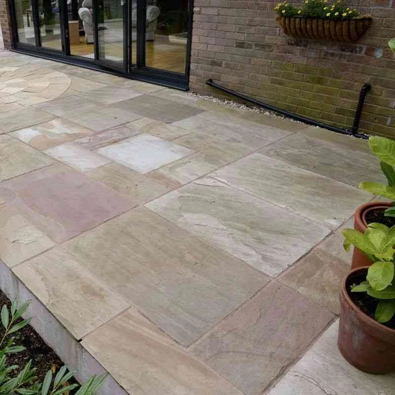 Brett Riven Sandstone Garden Natural Stone Mixed Size Packs 22mm Patio Pack Of 48 - Sunrise - SSLPSR - Image 3