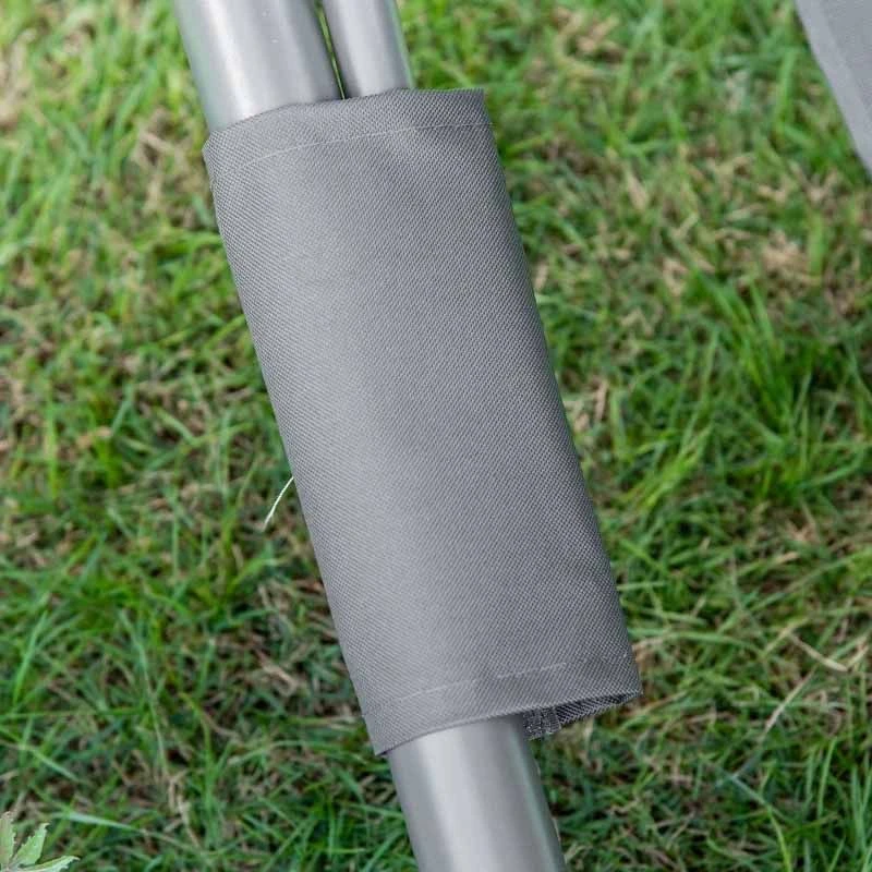 Outsunny Double Hammock Sun Lounger With Canopy - Grey - 84B-174GY