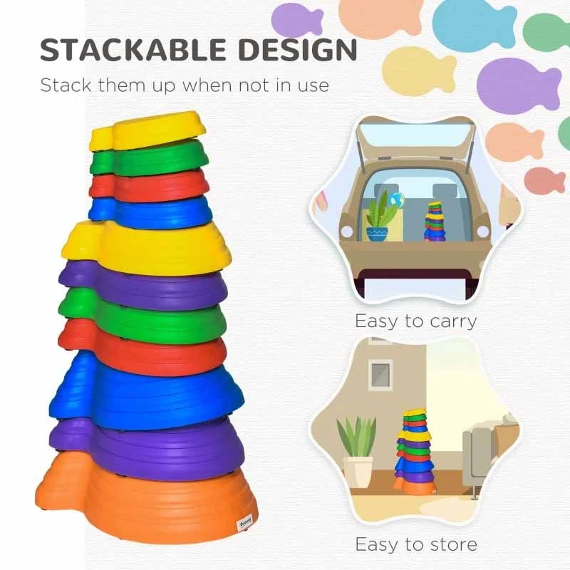 Outsunny 11 Piece Kids Balance Stepping Stones - 340-014 - Image 4