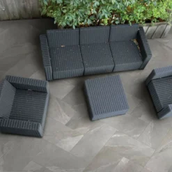 Global Stone Focus Porcelain Paving Slabs Single Size Pack 400 X 800 X 20mm - Pack Of 54 - Clay - FCPE4080